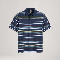 Camisa Polo Levi\'s® Authentic Azul com Listras Manga Curta