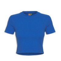 Blusa Feminina Baby Look Rib - Azul