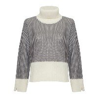 TRICOT FEMININO GOLA ALTA ABERTURA LATERAL