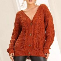 Cardigan Feminino Inverno tricot casaco trico Oversized lã Alta Qualidade