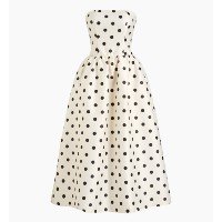 Tube Polka Dot Shirred Maxi Dress
