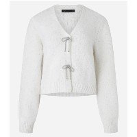 Cardigan em Tricô com Fechamento de Laços Branco