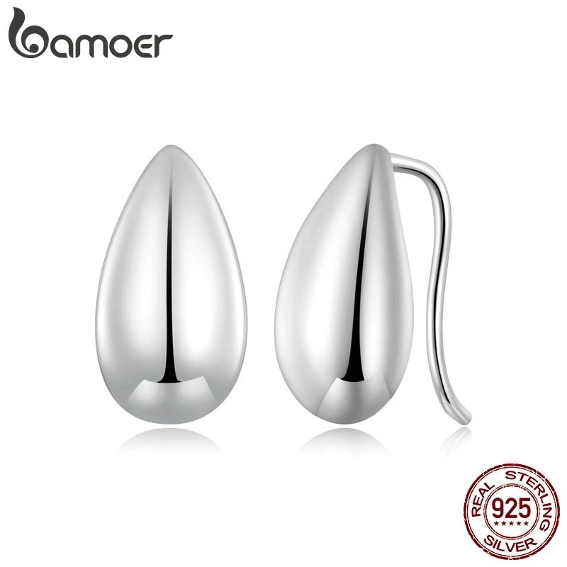Bamoer 925 Sterling Silver Teardrop Brincos De Alto Brilho Moda Jóias Prese