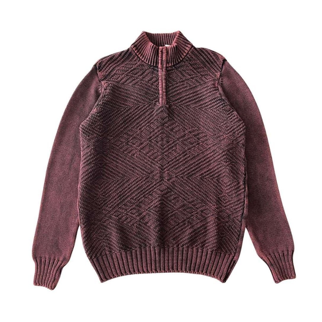 Blusa Casaco Tricot Masculina Malha Algodão Com Zíper P e M - Vermelho