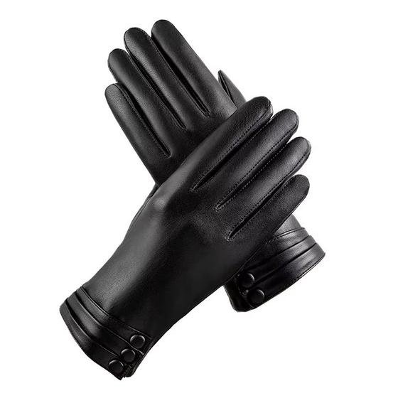 Luvas De Couro Feminina Com Lã Interna Carneiro Frio Inverno motoqueiro mot