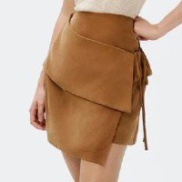 Saia Hering Curta Envelope Feminina - Marrom
