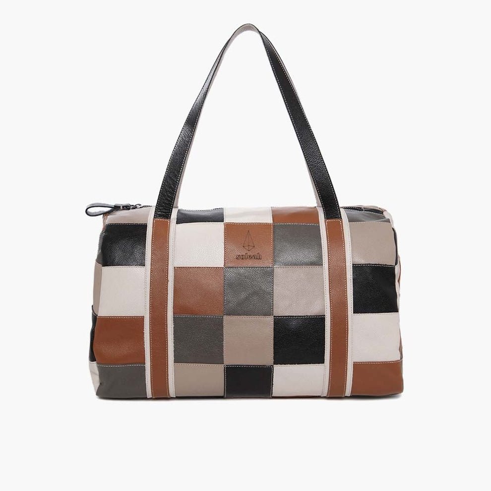 Mala de Viagem Upcycling Caramelo e Preto