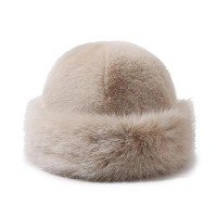 Fashion Winter Thick Furry Russo Fofo Fur Feminino Chapéu De Inverno Aquece