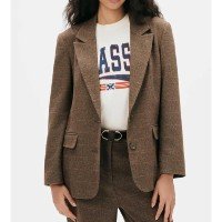 Blazer Feminino Oversized Em Lã - Marrom