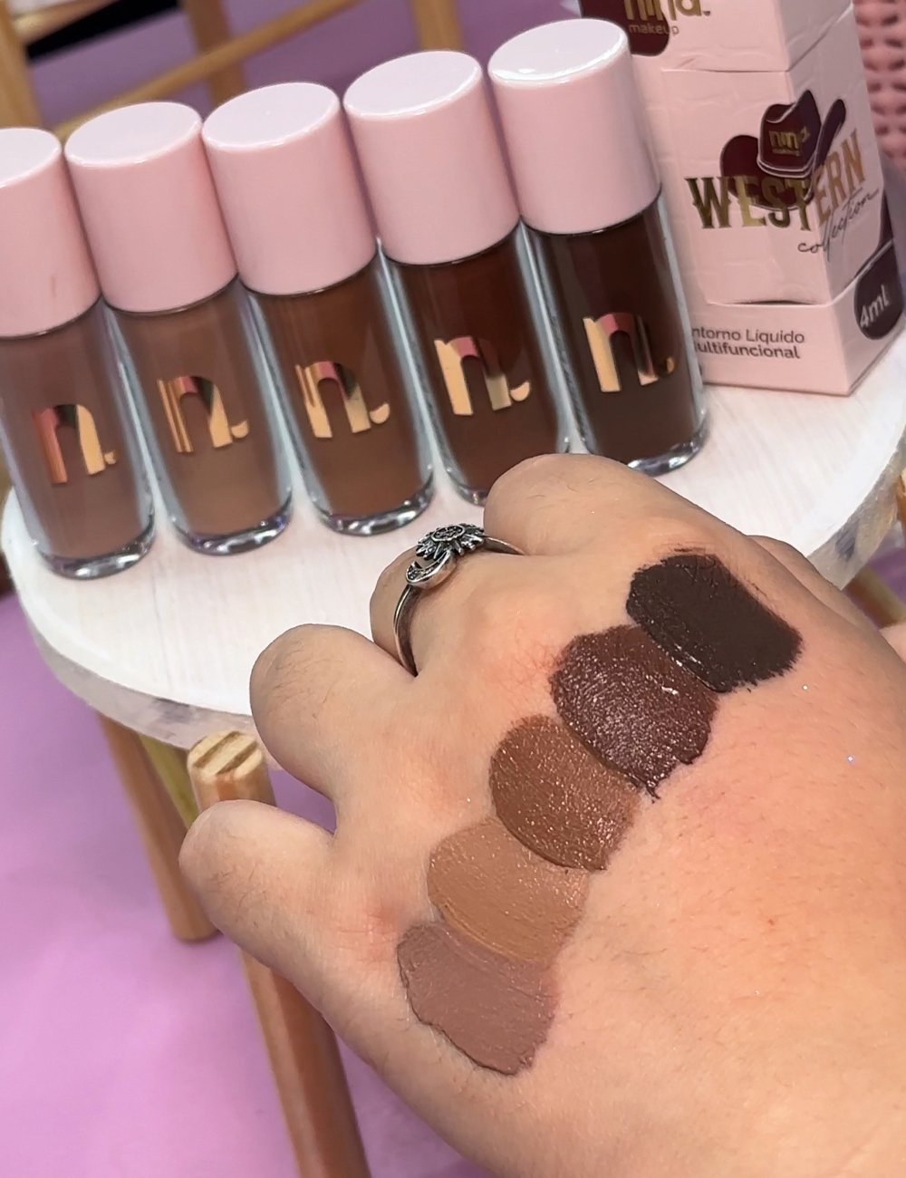 Swatches dos novos contornos de Nina Makeup