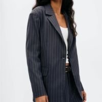 Blazer Hering Fio Tinto Feminino - Cinza