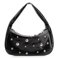 Bolsa De Ombro Esferas Verniz Preto