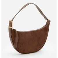 Bolsa Média com Alça Regulável Transversal e Fechamento em Zíper Marrom Esc