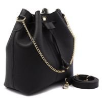 Kit Bolsa Saco Feminino Alça Transversal Detalhe Corrente e Necessaire Prát