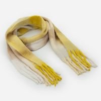 Cachecol em Tricô com Estampa Quadriculada Multicores