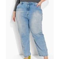 Marguerite - Calça Jeans Slouchy com Bolsos Plus Size