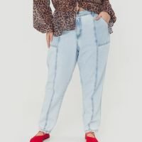 Calça Mom Zara Jeans Claro