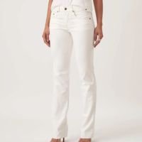 Calça Jeans Color Reta Judy Barra a Fio - Branco
