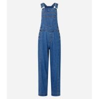 Macacão Longo em Jeans com Bolso Carpinteiro Azul