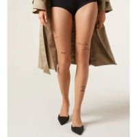 Meia-Calça Efeito Tatuagem Fio 20 - Bege
