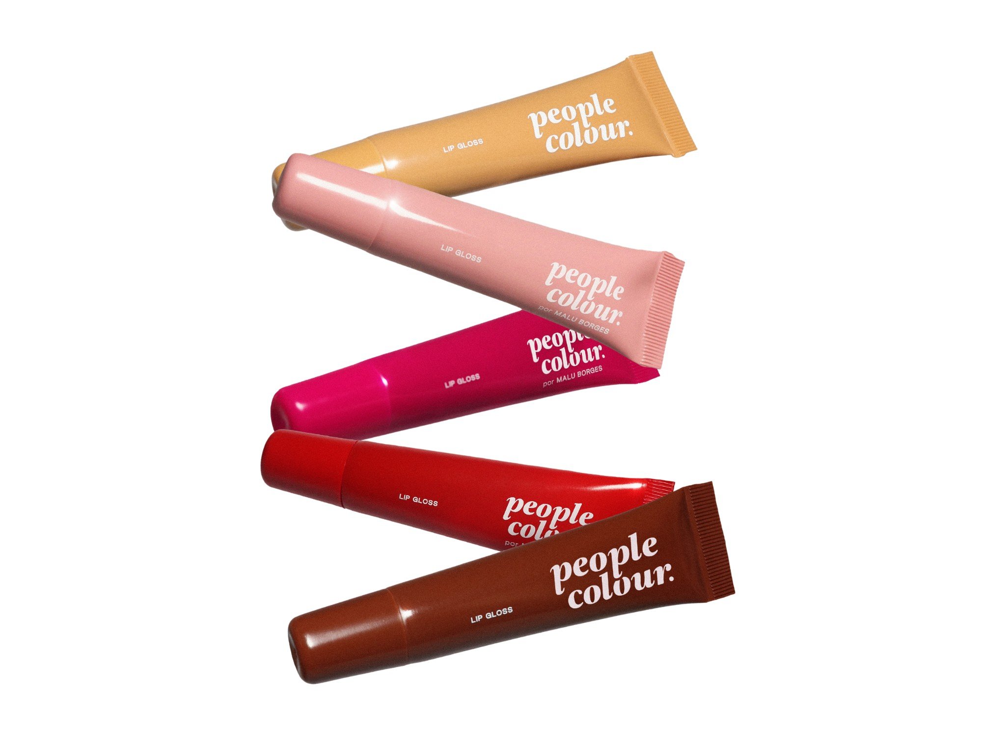 Cinco tubos de gloss labial