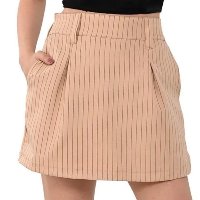 Shorts Saia Bisô Risca de Giz Bege