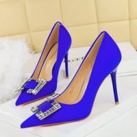 BIGTREE senhoras salto alto 3265-K75 europeu americano moda Stiletto cetim