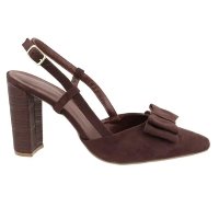 Scarpin Feminino Casual Bico Fino Camurça Confortável