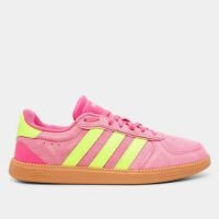Tênis Adidas Breaknet Sleek Suede Feminino - Rosa+Verde