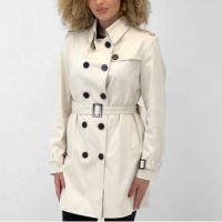 Casaco Malise Trench Coat 7/8 em Tecido Feminino - Bege