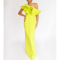 Vestido Longo em Crepe com Babado Maximalista – REF: OD92