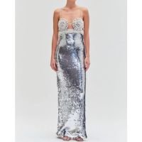 VESTIDO LONGO PAETÊ ESCAPE PRATA