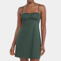 Vestido Farm Curto Franzido - Verde