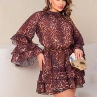 vestido Boho manga longa tendência