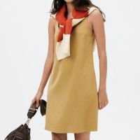 vestido curto em viscolinho - bege
