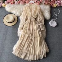 Vestido De Festa Boho De Cintura Alta Na Primavera Outono Feminino Elegante