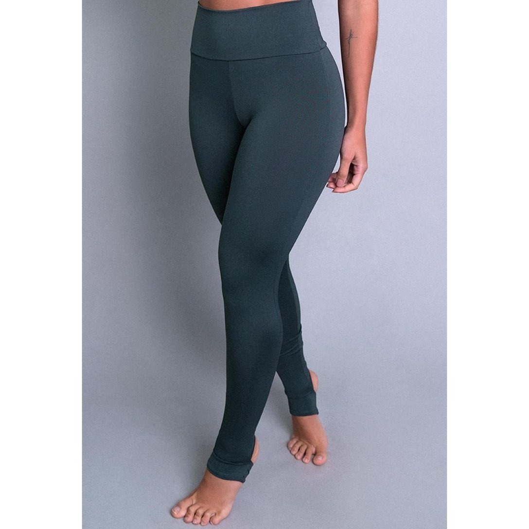 Calça Legging MVB Modas Pezinho Cintura Alta Feminina - Cinza