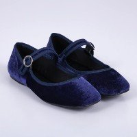 Sapatilha Feminina Adulto De Veludo Bico Redondo Confortável