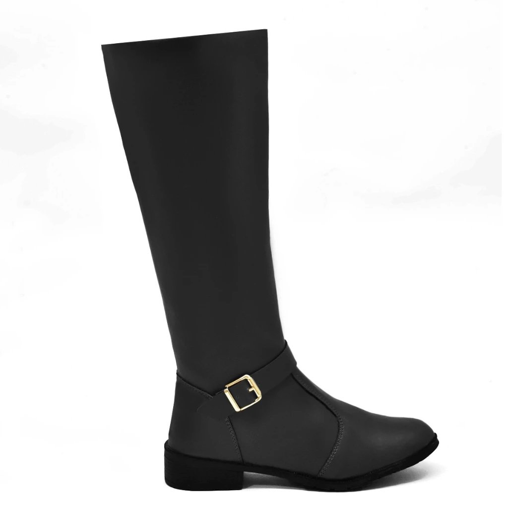 Bota Feminina Linda Moça Cano Longo Montaria Confort Preta