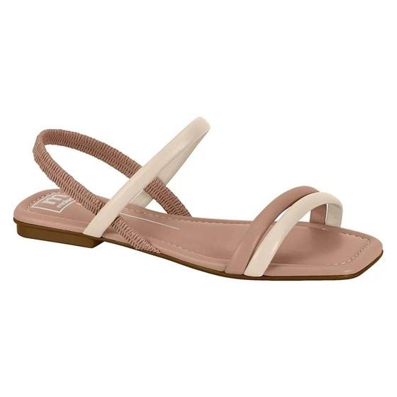 Sandália Rasteirinha Feminina Moleca Creme/ Nude