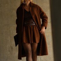 Trench Coat Oversized com Textura Casulo Colmeia Marrom
