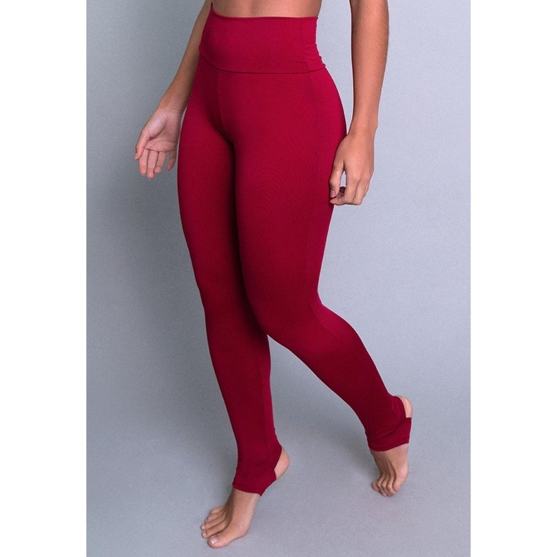 Calça Legging MVB Modas Pezinho Cintura Alta Feminina - Vinho