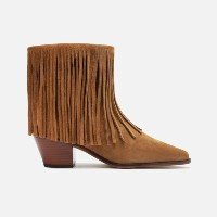 Bota Marrom Acamurçada Cano Curto Western Franjas