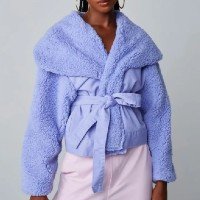 Jaqueta Trucker Com Teddy Lança Perfume - Roxo