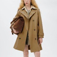 casaco trench coat feminino - marrom