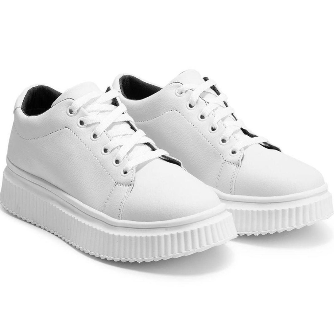 Tenis Feminino Casual Sola Alta Plataforma. - Branco