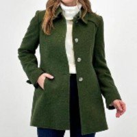 Casaco Malise Médio Lã Batida Feminino - Verde escuro