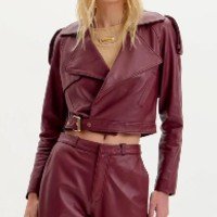 Jaqueta Transpassada De Couro Lança Perfume - Vermelho