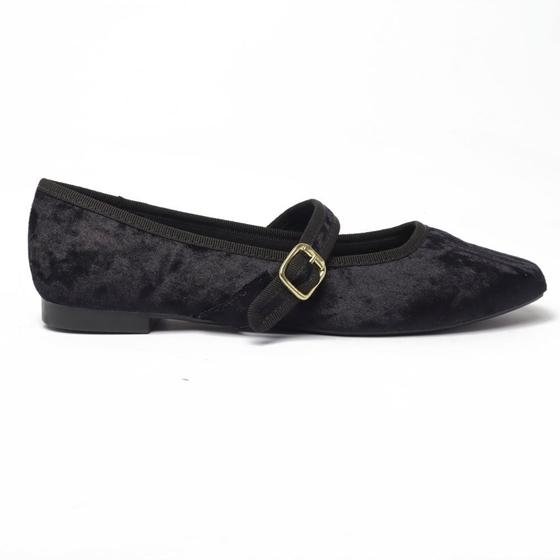 Sapatilha Belluno Bico Quadrado Boneca Veludo