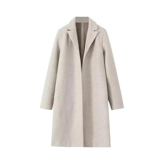 Trench Coat Feminino Vintage Longo - Decote em V, Manga Comprida e Estilo C